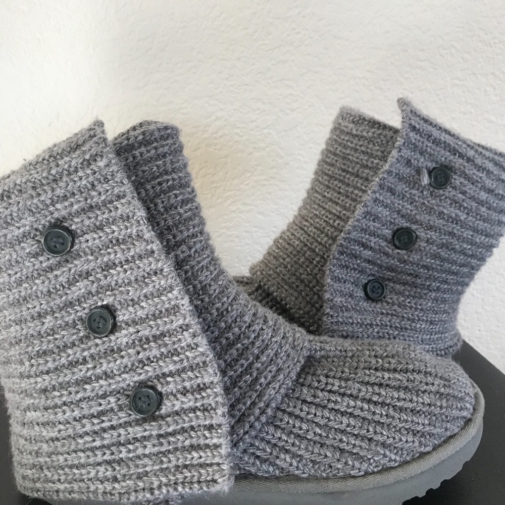 Grey knitted UGG boots